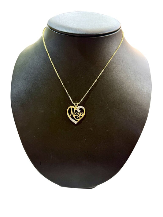 SS/GP NANA HEART PENDANT ON 18" CHAIN