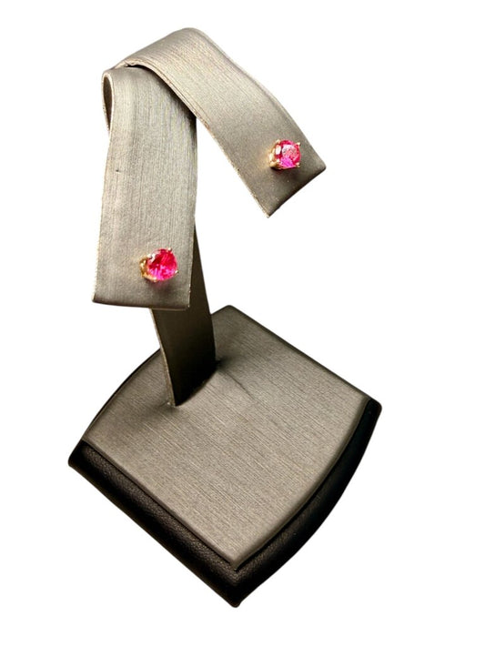 10KT YG RB RUBY STUD EARRINGS