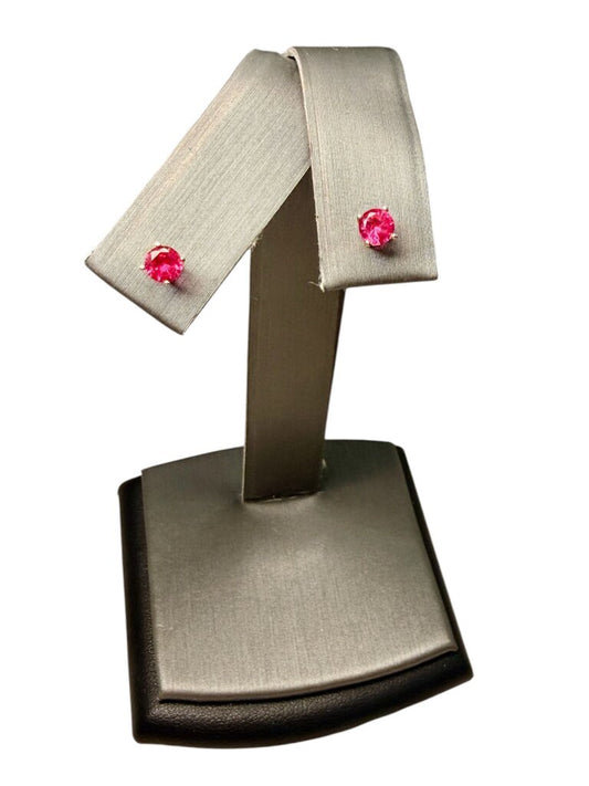 10KT YG RB RUBY STUD EARRINGS