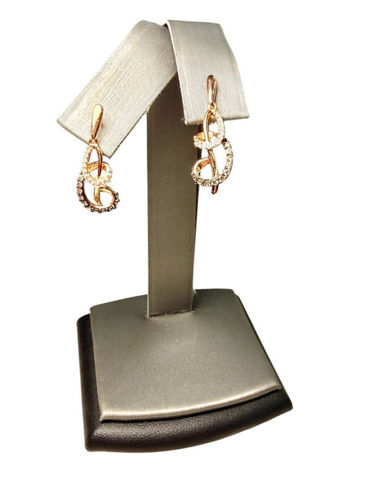 14KT RG LEVIAN CHOCOLATE & WHITE DIA DROP STUD EARRINGS 1/3CTTW