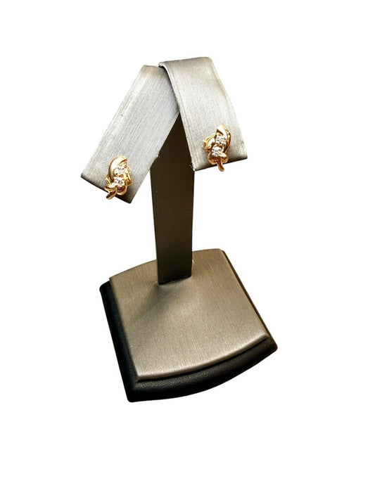 14KT YG 2 DIA IN EACH STUD EARRINGS