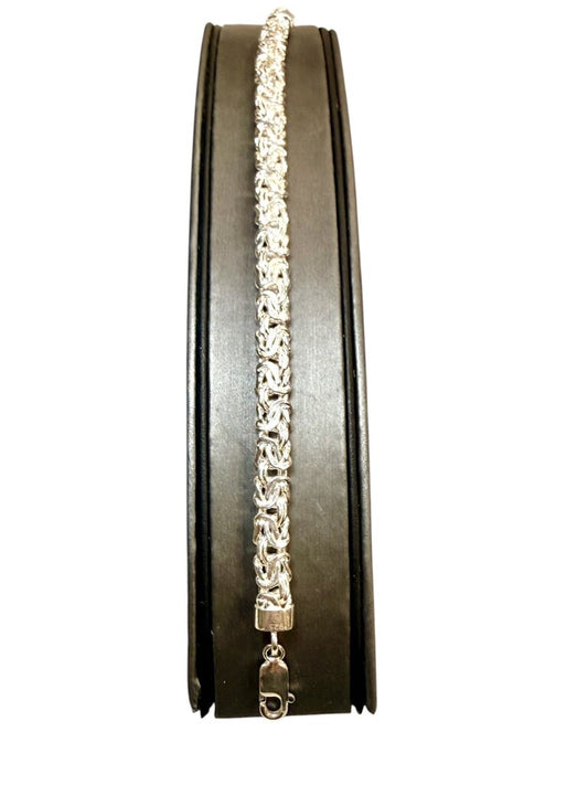 SS 8.1MM FLAT BYZANTINE FLAT 8" BRACELETS