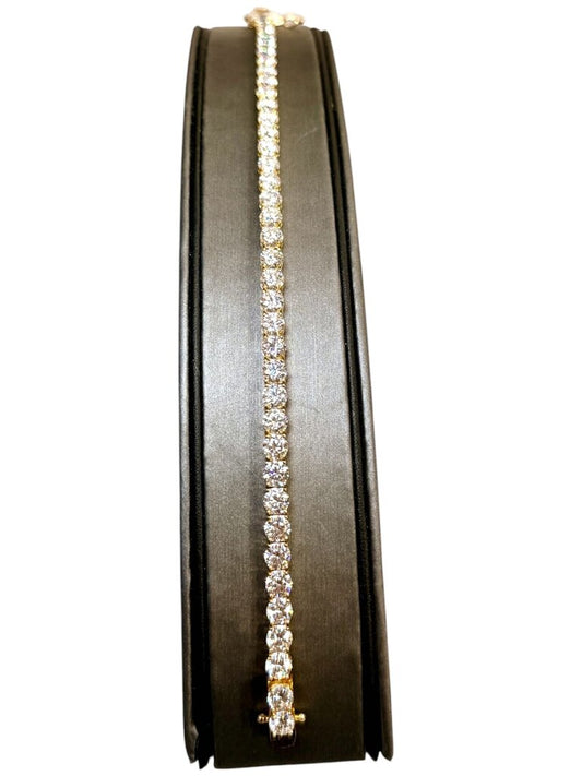SS/GP 8" MOISANITE TENNIS BRACELETS