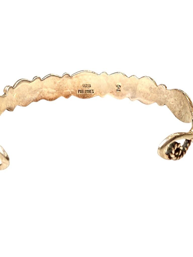 SS GREEN TURQ CUFF BRACELET