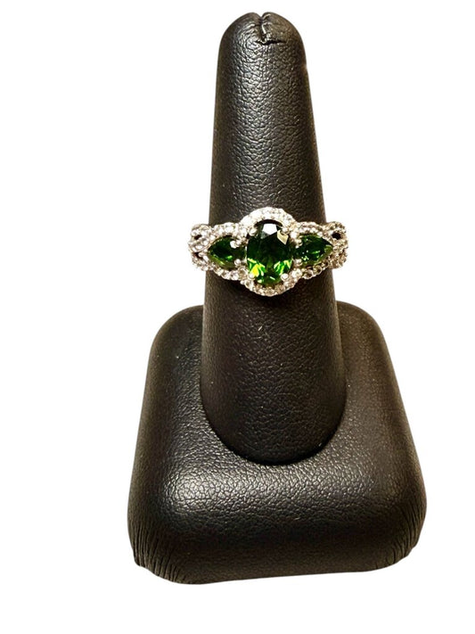 SS PPF CHROME DIOPSIDE RING SZ 8