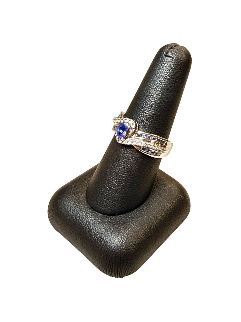 SS OVAL TANZANITE W/BAG RB RING SZ 8