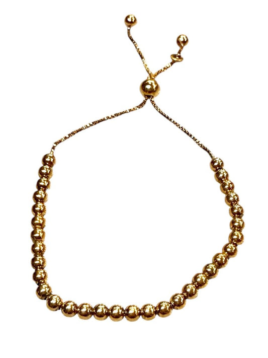 SS /GP BEADED BOLO BRACELETS