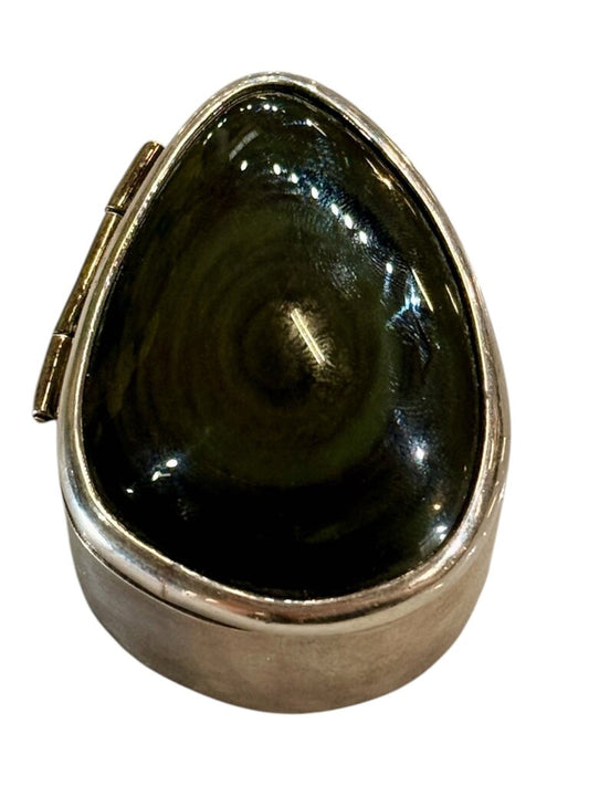 SS TRINKET BOX NATURAL STONE