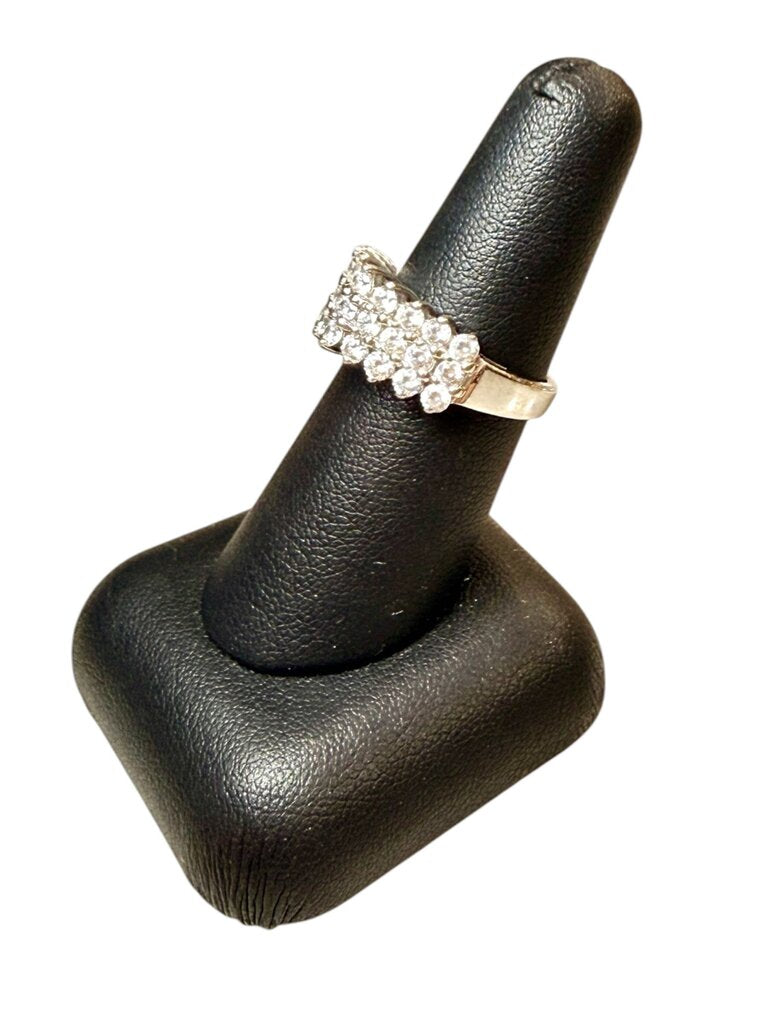 SS TRIPPLE ROW GRADUATED CZ RIGN SZ 7