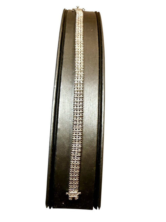 SS 8" ILLUSION STYLE TENNIS BRACELET