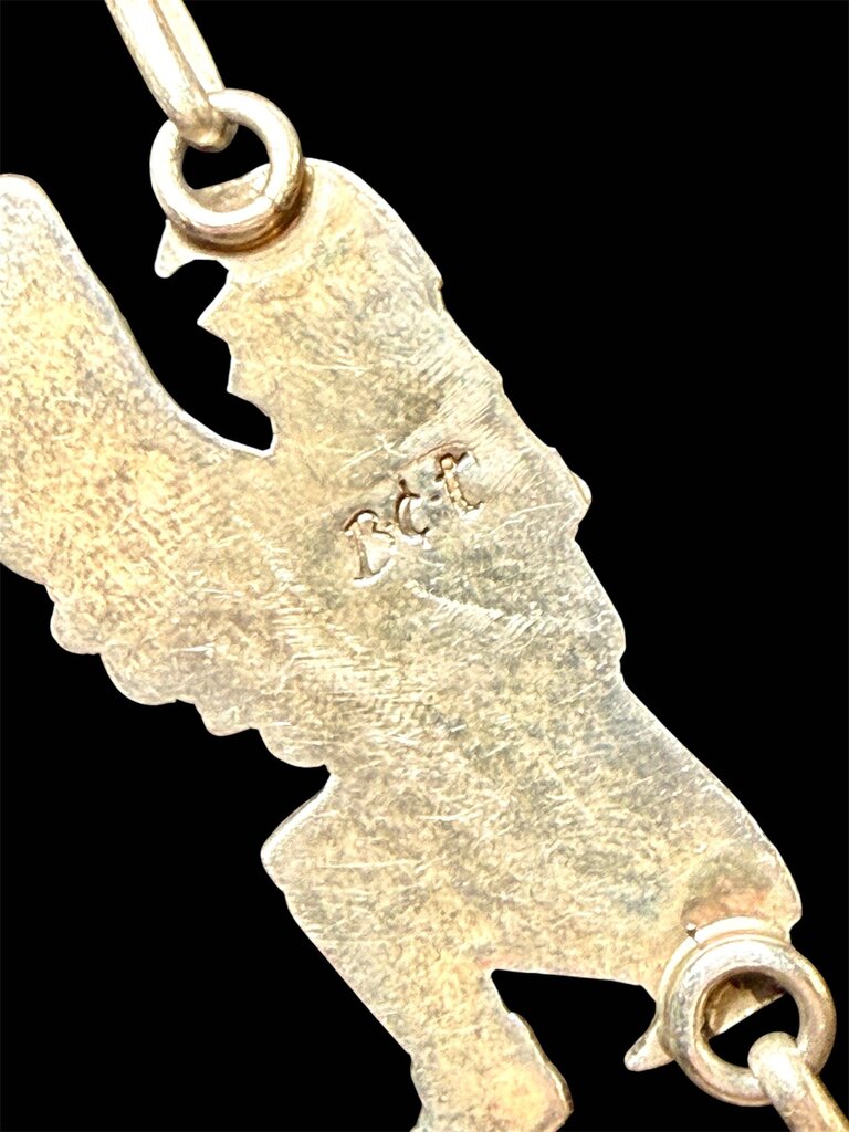 SS FLOYD BECENTI EAGLE PENDANT W/MEN W/FEATHER DANCERS NECKLACE