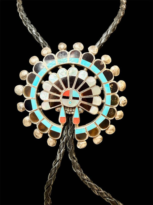 SS ZUNI TURQ INLAY BOLO TIE