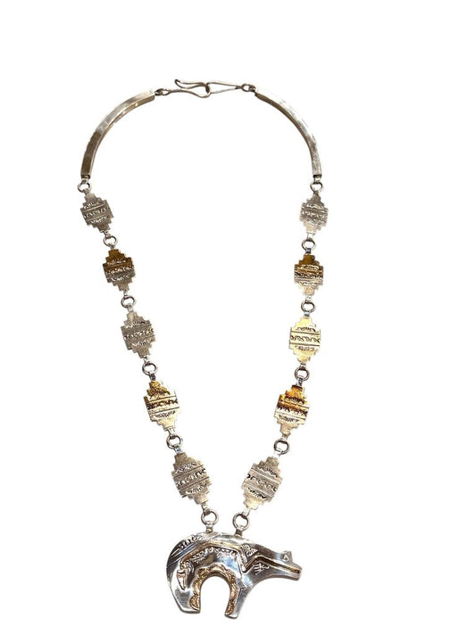 SS STAMPED SPIRIT BEAR NECKLACE