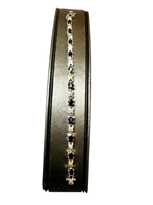 SS OVAL SAPPHIRE "XO STYLE " TENNIS BRACELET