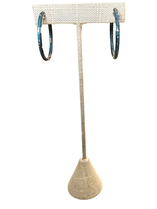 SS IN/OUT HOOPS BLUE DIAMOND
