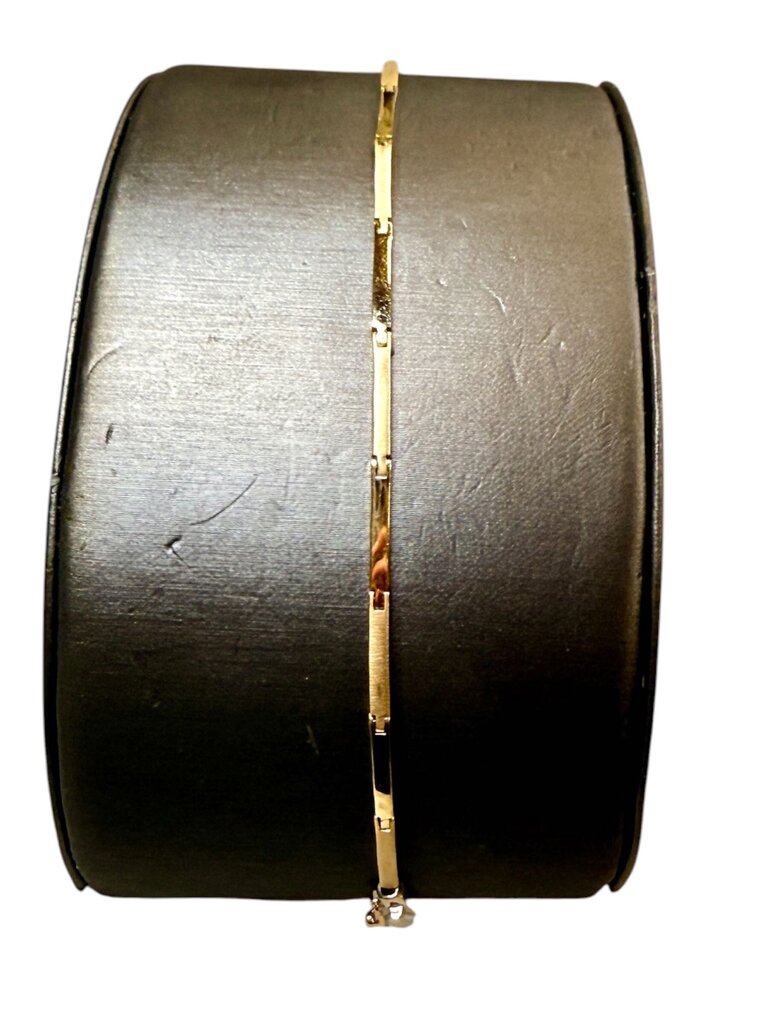 14KT YG THIN BAR BRACELET 7"