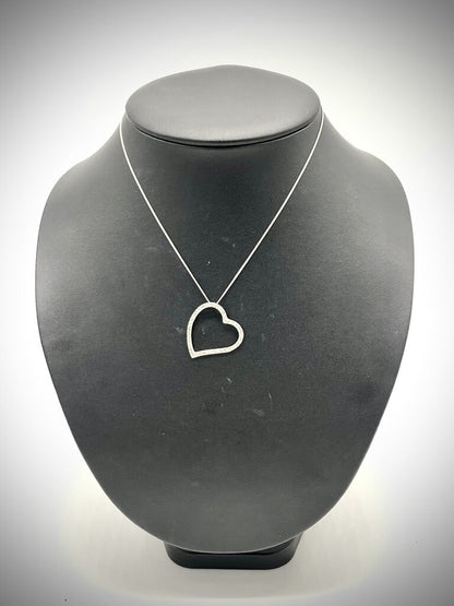 Ss Dia Heart Pendant 18in