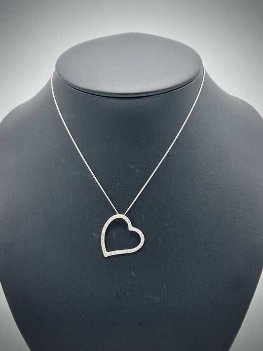 Ss Dia Heart Pendant 18in
