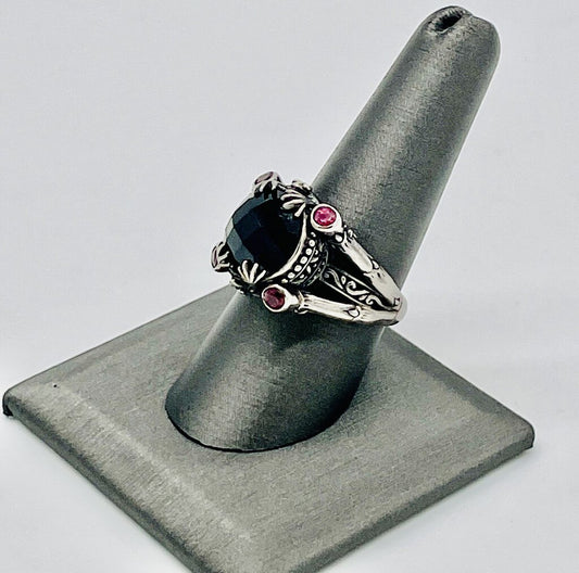 Ss Blk Spinel/ruby Frog R