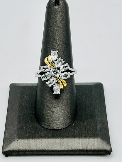 Ss/gp Aqua Cluster Ring S