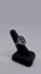 Ss Blue Topaz Scroll Halo