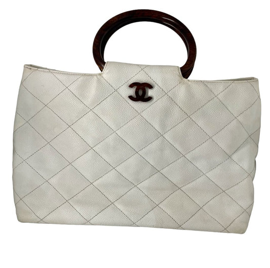 Chanel Whte Wooden Caviar