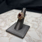 14kt red spinel ctr w/2tw diamond ballerina style ring sz 6