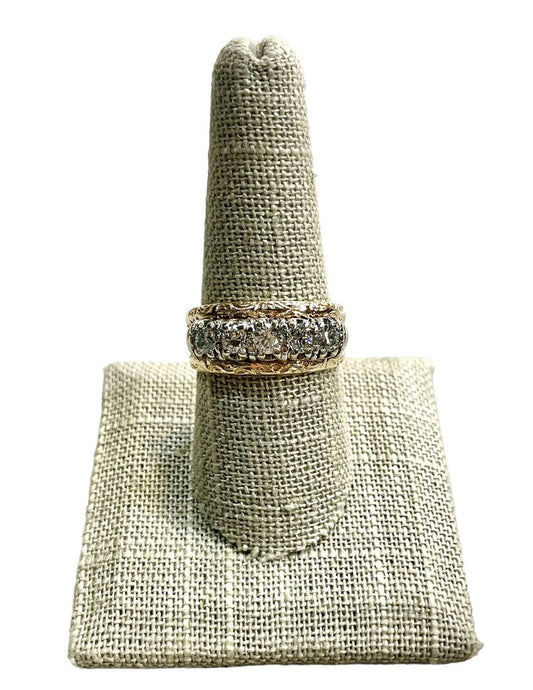 14/18KT WG/YG 1CTTW WIDE BAND SZ 9