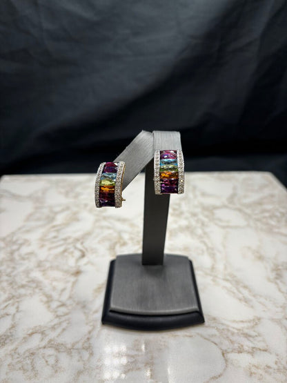 14KT YG( LE VIAN) MULTI COLOR LEVER BACK W/PAPERS