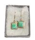 SS SQUARED GREEN TURQ DANGLE EARRINGS