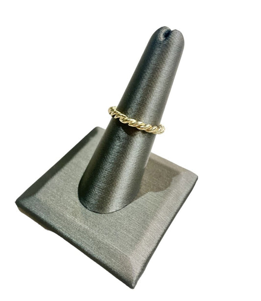 14KT YG TWIST STACK RING SZ 6.5
