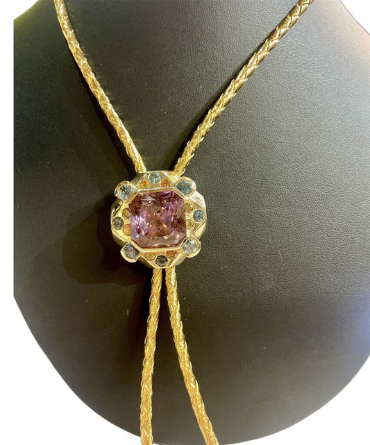 14KT YG BOLO MONTANA SAPPHIRE BLUE & YELLOW W/CURRANT APPRAISAL