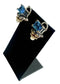 SS/18KT LAGOS BLUE TOPAZ EMERALD CUT EARRINGS