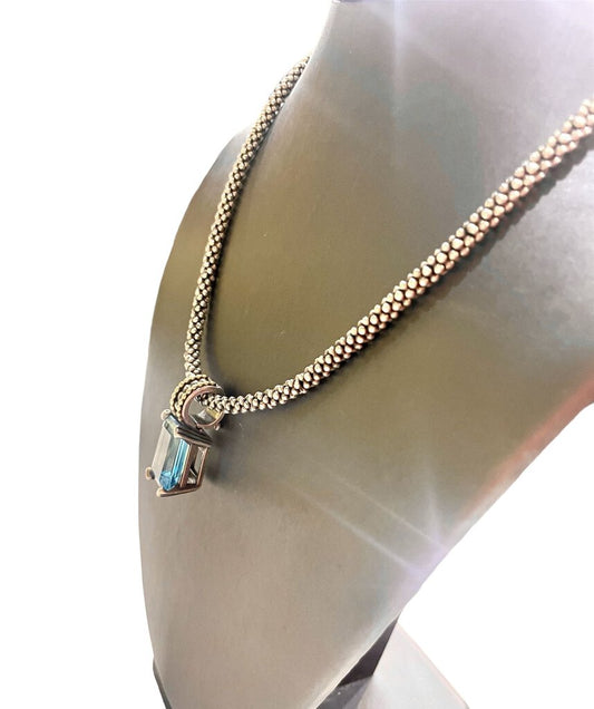 SS LAGOS BLUE TOPAZ CAVIER CHAIN