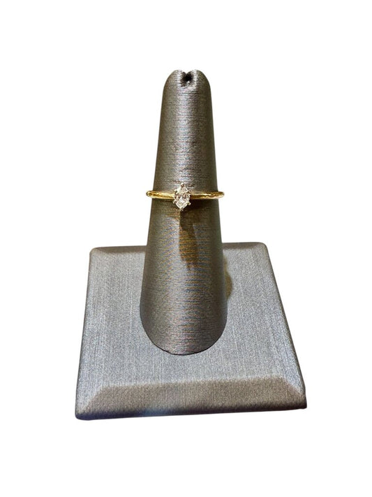 14KT YG 1/4CT MARQ SOLITARE RING SZ 6.5