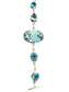 SS OVAL TURQ CTR W/ BLUE TOPAZ PEAR SHAPE TENNIS BRACELET