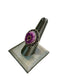 SS SOLAR QUARTZ BEZEL SET PURPLE RING SZ 8