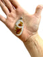 SS MONTANA MOSS AGATE OVAL ALONGATED BEZEL SET PENDANT NO CHAIN