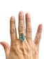 SS COFFIN CUT BLUE TOPAZ RING SZ 7