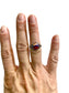 SS CASILICA BEZEL SET RING SCROLLING BAND SZ 6