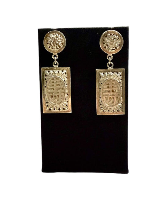SS/PLATED ASIAN DANGLE EARRINGS