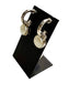 SS "J" HOOP BUTTON PEARL BEZEL SET DANGLE EARRING