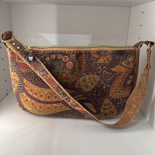BROWN SCROLLING HANDBAG