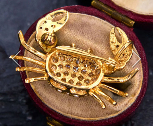 14KT YG .76TW CRAB PIN/PENDANT NO CHAIN