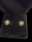 14KT YG 3/8CTTW STUDS W/ SCROLLING GOLD JACKETS