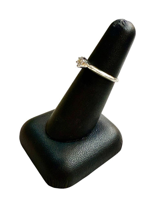 SS 1/4CT CZ RB 6 PRONG SOLITARE SZ 6