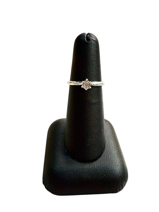 SS 1/4CT CZ RB 6 PRONG SOLITARE SZ 6