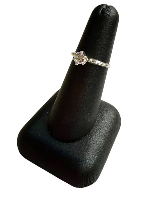 SS 1/2CT CZ RB 6 PRONG SOLITARE SZ 6