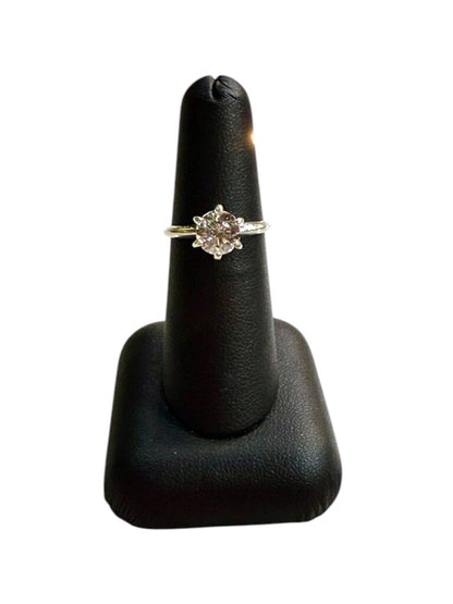 SS 1.5CT CZ RB 6 PRONG SOLITARE SZ 6