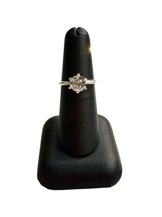 SS 1.5CT CZ RB 6 PRONG SOLITARE SZ 6
